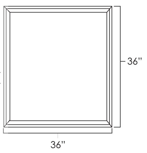 Prescott Mercury 36" x 36" Wall Cabinet Plain Glass Doors