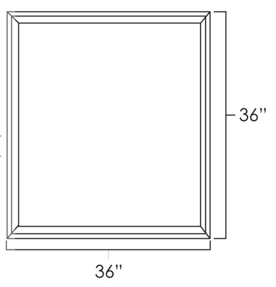 Platinum Shaker 36" x 36" Wall Cabinet Plain Glass Doors