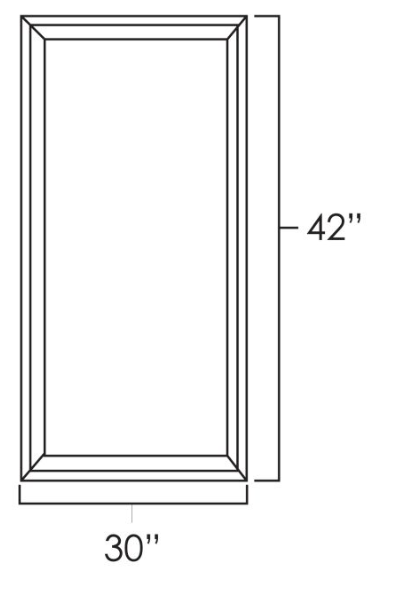 Platinum Shaker 30" x 42" Wall Cabinet Plain Glass Doors