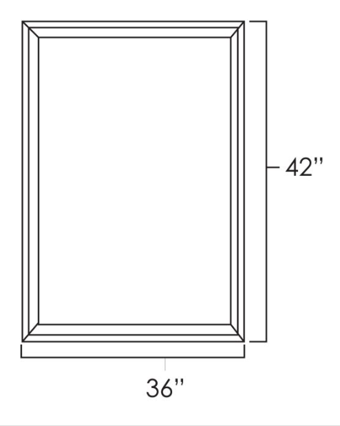 Knotty Hickory Shaker 36" x 42" Wall Cabinet Plain Glass Doors
