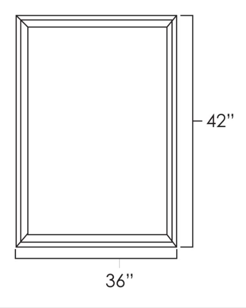 Platinum Shaker 36" x 42" Wall Cabinet Plain Glass Doors