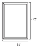Rustic Hickory Shaker 36" x 42" Wall Cabinet Plain Glass Doors