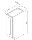 Rustic Hickory Shaker 18" Bottom Cabinet for Split Pantries Pre-Assembled