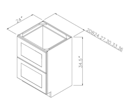Sage Green Shaker 27" Two Drawer Base