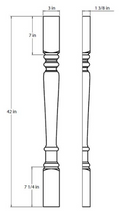 Rustic Hickory Shaker Split Corner Decorative Leg