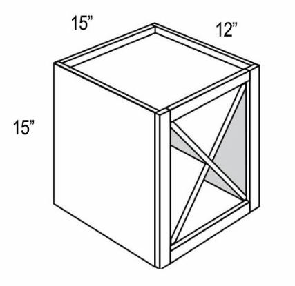 Copy of Knotty Hickory Shaker 15" Wine Storage Cube