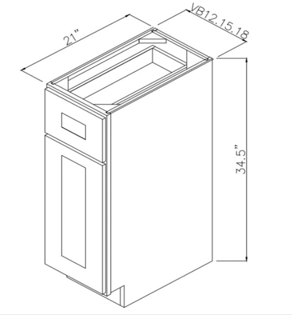 Platinum Shaker 15" Vanity Base