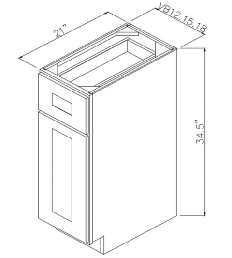 Prescott White 12" Vanity Base