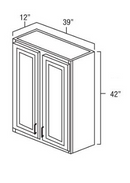 Glazed Mocha 39" W x 42" H Wall Cabinet