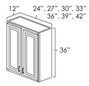 Winchester Grey 39" W x 36" H Wall Cabinet Pre-Assembled