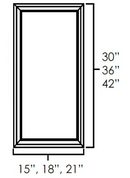Winchester Grey 18" x 42" Single Plain Glass Doors Pre-Assembled
