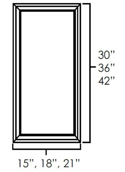 Prescott Nimbus Gray 21" x 30" Single Plain Glass Doors