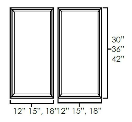 Prescott Nimbus Gray 24" x 30" Wall Cabinet Plain Glass Doors