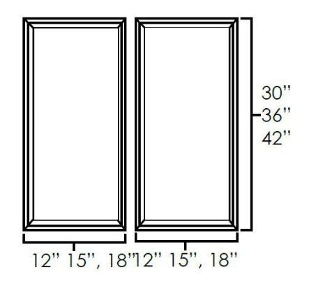 Winchester Grey 24" x 42" Double Plain Glass Doors