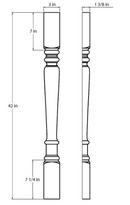 Winchester Grey Split Corner Decorative Leg Pre-Assembled
