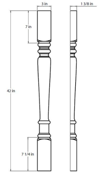 Winchester Grey Split Corner Decorative Leg