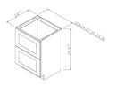 Winchester Grey 36" Two Drawer Base Pre-Assembled