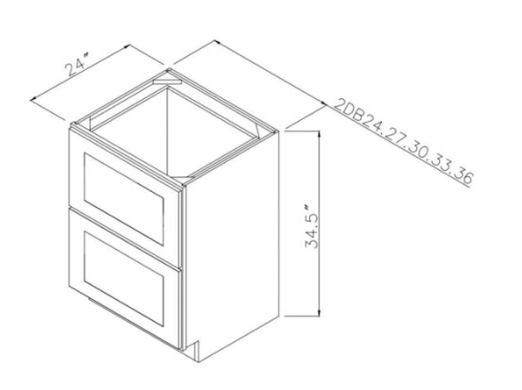 Winchester Grey 24" Two Drawer Base