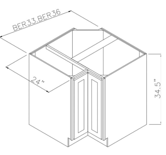 Prescott Pewter Gray 33" Base Easy Reach Cabinet