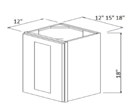 Prescott Nimbus Gray 15" Single Door Wall Cabinet