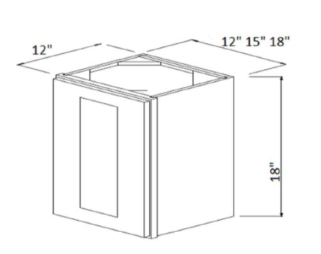 Winchester Grey 15" Single Door Wall Cabinet