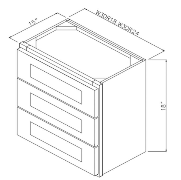 West Point Grey 24" Wall 3 Drawer Cabinet