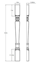 West Point Grey Split Corner Decorative Leg Pre-Assembled