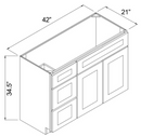 West Point Grey 42" Vanity Combo w/ Drawers on Left