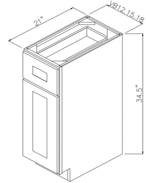 Prescott Nimbus Gray 15" Vanity Base