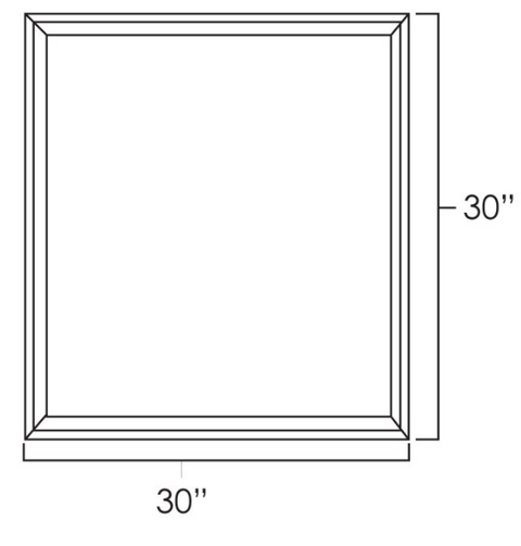 Prescott Pewter Gray 30" x 30" Wall Cabinet Plain Glass Doors