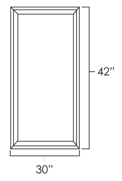West Point Grey 30" x 42" Wall Cabinet Plain Glass Doors