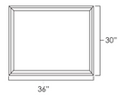 West Point Grey 36" x 30" Wall Cabinet Plain Glass Doors Pre-Assembled