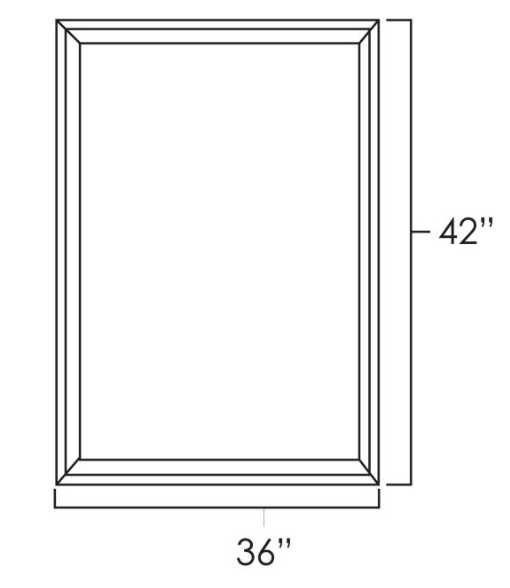 Prescott Pewter Gray 36" x 42" Wall Cabinet Plain Glass Doors