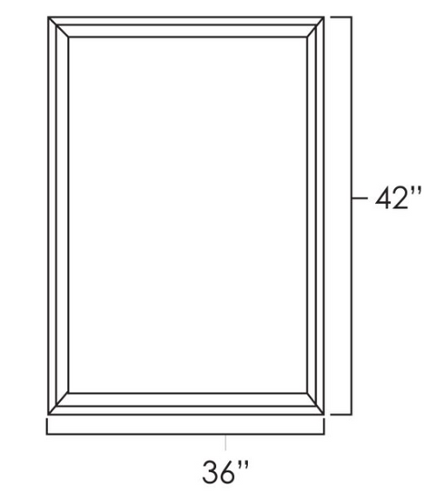Prescott Pewter Gray 36" x 42" Wall Cabinet Plain Glass Doors