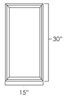 West Point Grey 15" x 30" Wall Cabinet Plain Glass Door Pre-Assembled