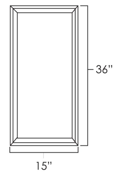 West Point Grey 15" x 36" Wall Cabinet Plain Glass Door