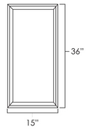West Point Grey 15" x 36" Wall Cabinet Plain Glass Door Pre-Assembled