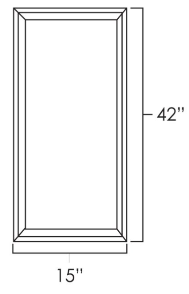 West Point Grey 15" x 42" Wall Cabinet Plain Glass Door