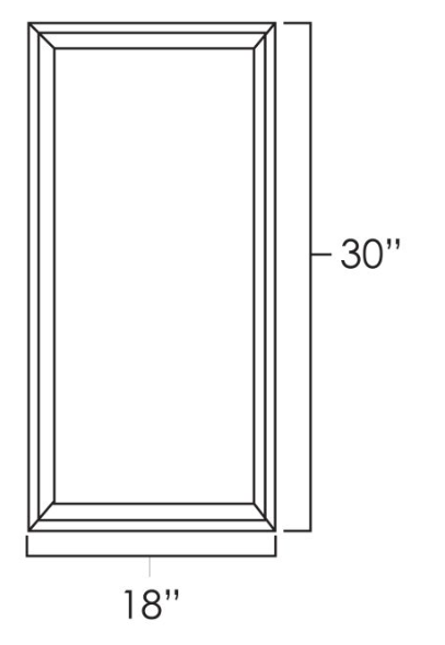 West Point Grey 18" x 30" Single Plain Glass Doors