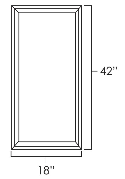 West Point Grey 18" x 42"  Single Plain Glass Doors