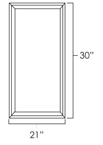 Prescott Pewter Gray 21" x 30" Single Plain Glass Doors