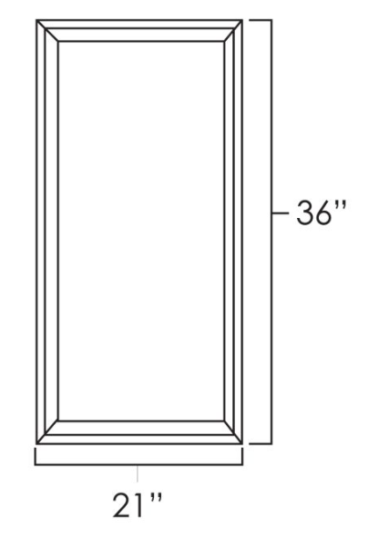 West Point Grey 21" x 36"  Single Plain Glass Doors