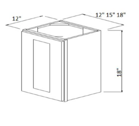 Prescott Honey Butter 18" x 18" High Single Door Wall Cabinet