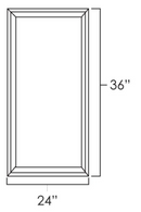 Sage Green Shaker 24" x 36" Double Plain Glass Doors Pre-Assembled