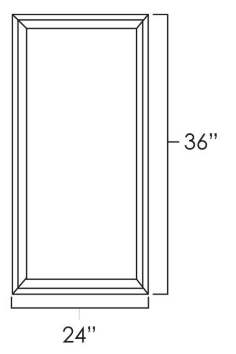 Prescott Honey Butter 24" x 36" Double Plain Glass Doors