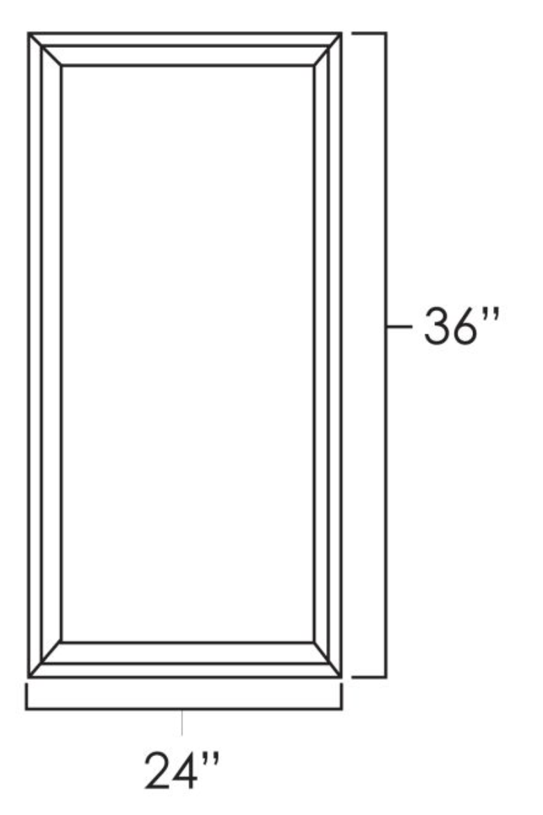 Sage Green Shaker 24" x 36" Double Plain Glass Doors