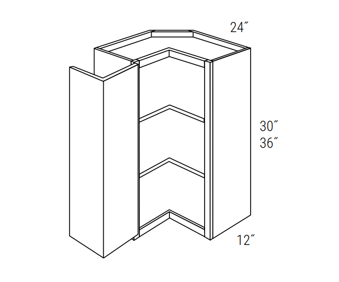 Hadley Coastal Slab 24"W x 36"H Wall Square Corner Cabinet