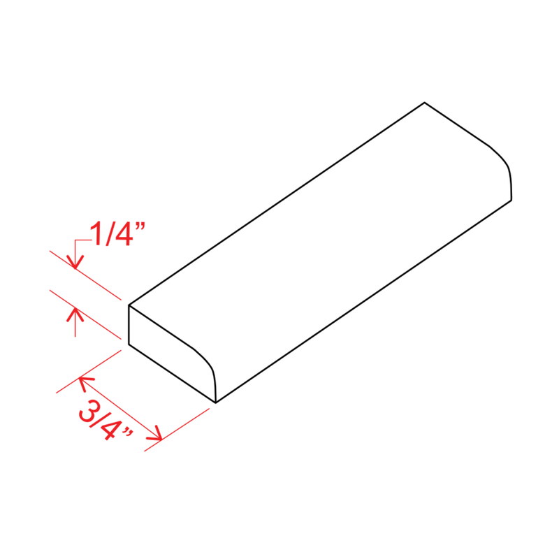 Slim Shaker White Oak Scribe Moulding - 96"W x 1/4"H x 3/4"D