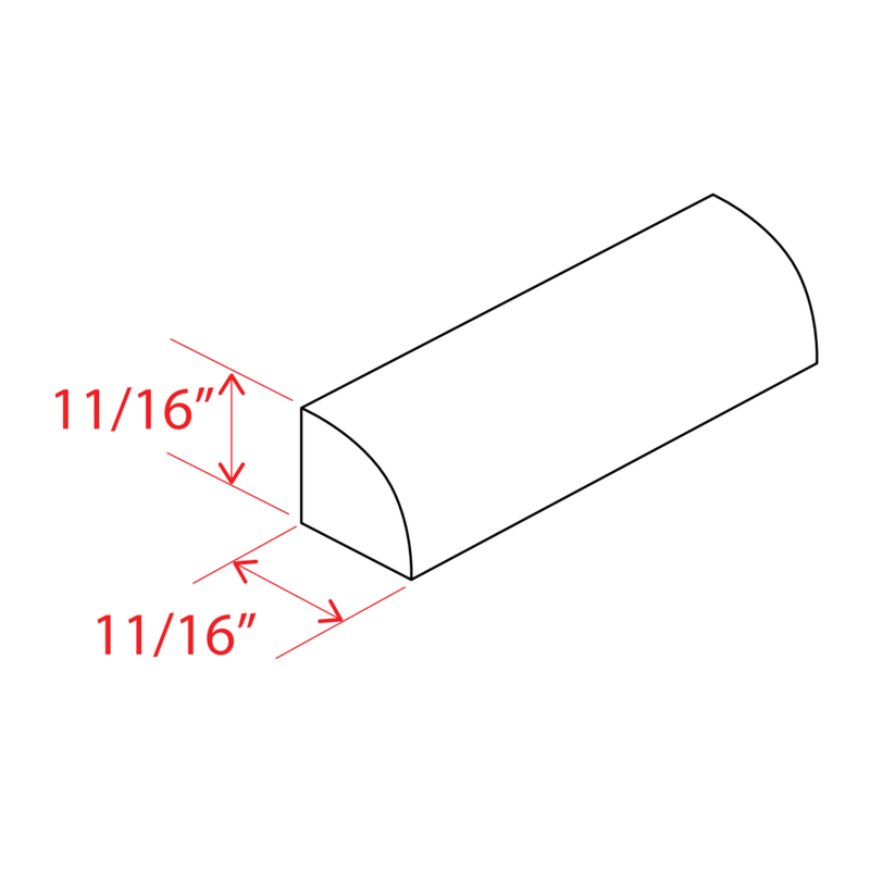 Slim Shaker White Dove Shoe Moulding - 96"W x 11/16"H x 11/15"D