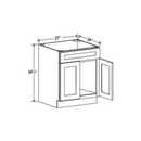 Shaker Aberdeen Green Sink Base - 27"W x 34 1/2"H x 24"D - 1 False Drawer